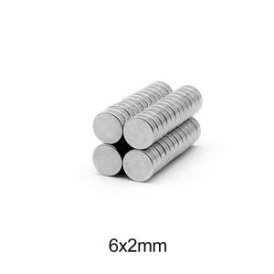 6x2mm 얇은 강한 자석 x 가정용 냉장고 사무실용 소형 원형 DIY