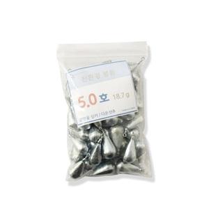 친환경 물방울싱커 벌크 봉돌 5.0호 40pcs 국내생산