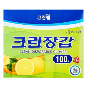 크린랩 크린장갑 중형 (100매) 중형 위생 일회용 비닐장갑 주방용품 소모품