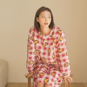 파란 밍크 스마일 수면 잠옷 원피스
