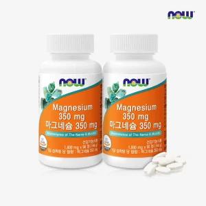 [나우푸드코리아] [선물박스] 나우푸드 마그네슘 350mg 90정 2병 6개월분