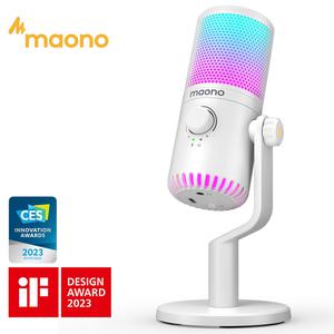 마오노 DM30RGB 화이트 녹음 게이밍 방송용 USB 콘덴서 마이크