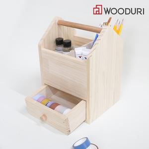 우드리 창고형 수납박스 스펀지 옵션 나무손잡이 학교 복지관 목공 교육 수업 키트 DIY 반제품 교육 영상 제공