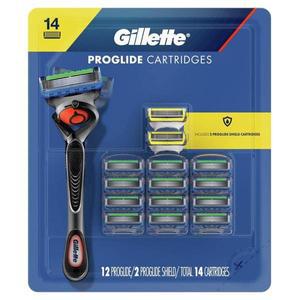 질레트 ProGlide 남성용 면도날, 리필 12개 + 프로글라이드 쉴드 면도날 2개, 총 14개 카트리지