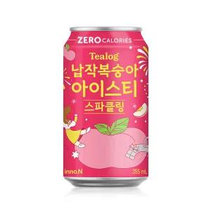 티로그 납작복숭아 아이스티 스파클링 제로 355ml x 24캔 / 탄산음료 캔음료