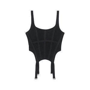 [DION LEE]디온리 여성 컴뱃 민소매 티셔츠 블랙/아이보리 C3095R23