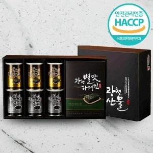 [웰굿]HACCP 광천김 캔 선물세트 5호(김캔3,자반캔3,전장김5)