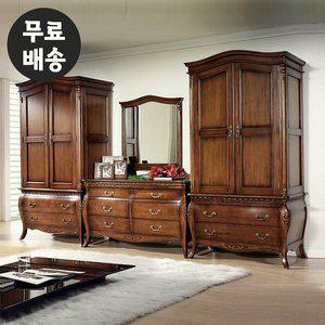 [벤티스가구]로딘 엔틱 마호가니원목 침실가구세트 입본장 화장대 고급 수입 와이드 수납형