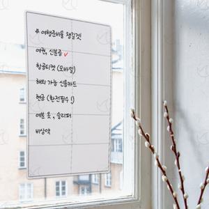창문부착 화이트보드 붙이는 유리창 메모판 마커칠판