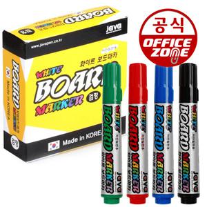 자바 화이트보드마카 1타 12자루 둥근촉 4칼라
