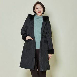 5일)브리안 에코퍼 니트배색 퀼팅코트1종