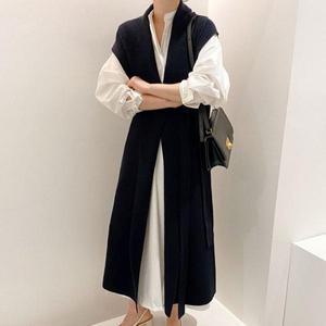 패션라인 BL9878_카디니트롱베스트/겨울코디/데일리패션/캐주얼룩/롱디자인/세련된스타일/레이어드룩/모던/따뜻한베스트/트렌디룩