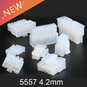 흰색 수 플러그 플라스틱 쉘 자동차 컴퓨터 전원 커넥터 하우징 5557 4.2mm 2P 24 개