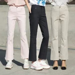 동대문스타일 여성 워싱 면바지 뒷밴딩 스판 부츠컷팬츠 COHS-86