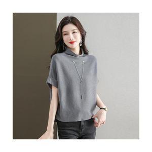 여성 빅사이즈 반팔티셔츠 루즈핏 봄가을 니트 가오리핏 스포M1