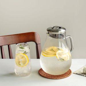 카페 식당 내열유리 주스병 티포트 물병 2L