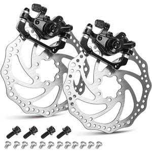 TOBWOLF 1쌍 MTB 케이블 자전거 앞뒤 브레이크 로터 알루미늄 포스트 접이식 스테인리스 로드 6볼트 캘리퍼 합금 디스크 산악 스틸 마운트, 2PCS 바이크 160mm BMX용
