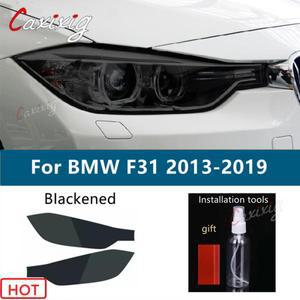 2X BMW 3 시리즈 G20 G21 F30 F31 F34 자동차 헤드 라이트 색조 검정색 보호 필름 투명 TPU 스티커 액세서