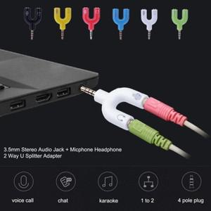 RYRA 듀얼 어댑터 분배기 3.5mm 스테레오 오디오-마이크 및 헤드셋 잭 플러그 휴대 전화 PC 이어폰 변환기