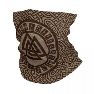Valknut 기호 및 나무에 룬 문자 Bandana Neck Warmer 남성 겨울 스키 튜브 스카프 Norse Viking Odin Face