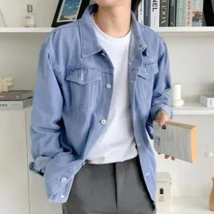 [하프클럽/]데님 청자켓 루즈핏 카라 봄 가을 캐주얼 남녀
