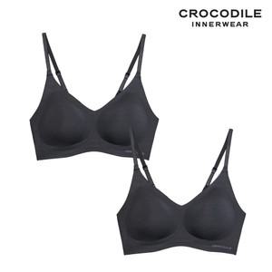 [크로커다일] 감탄브라 소프트 쿨인견 쉘론 패드분리 후크형 브라2종 블랙 CDWBR5N20_2
