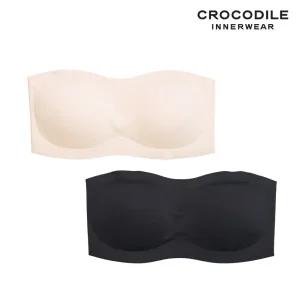[크로커다일] 감탄브라 퓨징 오프숄더 브라2종 라이트베이지 블랙 CDWBR5N2526