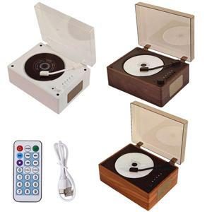 휴대용 CD 플레이어 충전식 지원 BT USB 3.5mm AUX 음악 블루투스 호환 5.0 무선 스피커 홈 장식