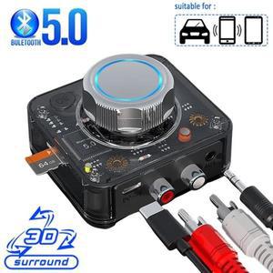 블루투스 5.0 오디오 리시버 3D 스테레오 음악 무선 어댑터 TF 카드 RCA 3.5mm 3.5 AUX 잭 자동차 키트 유