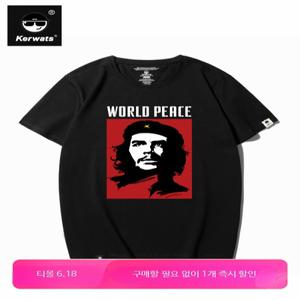 남녀공용 여름 라운드 프린트 반팔티셔츠 캐주얼 커플룩 캐릭터 패턴 스타일리시한 데일리웨어 시원한