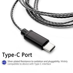 호환품 USB C-MMCX 실버 도금 이어폰 업그레이드 케이블 SHURE SE215 전용 인라인 마이크 제어 기능이있는
