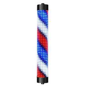 미용실 싸인볼 벽부형 등 LED 램프 헤어샵 회전 간판 사인볼(블랙+레드화이트블루/15x65cm)