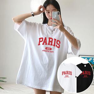 파리스 PARIS 박스 여성 오버핏 반팔 티셔츠 (2컬러) 박스티 빅사이즈