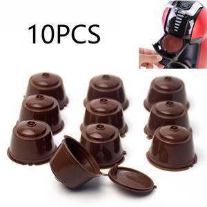 Nescafe DOLCE GUSTO 커피 캡슐 용 10PCS 리필 가능 스푼 브러시 포드가있는 재사용 필터 고품질