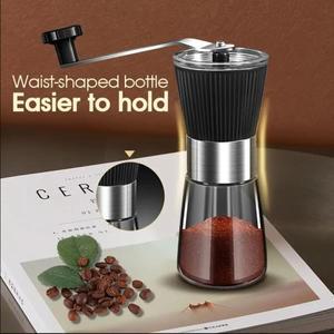 1PCS 수동 커피 그라인더 유리 휴대용 야외 기계 세라믹 코어 후추 곡물 밀 Coffeeware 주방
