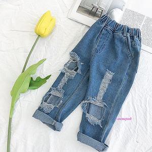 아동청바지 남아 찢청 여아 초등 키즈 밴딩 학생 아기 데님진 긴바지 어린이xyz554