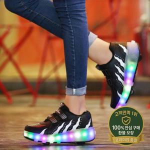 롤러 스케이트 2 바퀴가있는 LED 신발 전문 소년 달린 운동화 어린이를위한 이동식 인라인 Powerslide