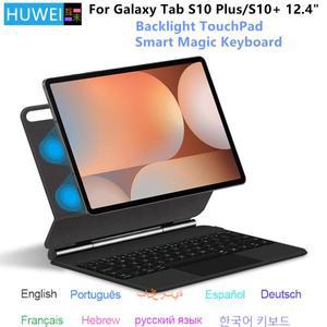 삼성 갤럭시 탭 S10 + Plus 12.4 인치 태블릿 스마트 케이스 용 매직 키보드 폴리오 포르투갈어 스페인어
