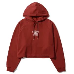[오아이오아이컬렉션]SELF-ASSURED CROP HOODIE [BURGUNDY]