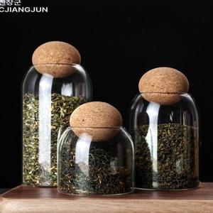 예쁜 유리 찻잎병 밀폐 저장병 카페 마개 미니병