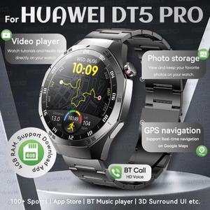 2025년 핫세일즈 신제품 화웨이 워치 DT5pro 스마트워치 남성용 4GB 메모리 GPS 구글 지도 앱스토어 비디오