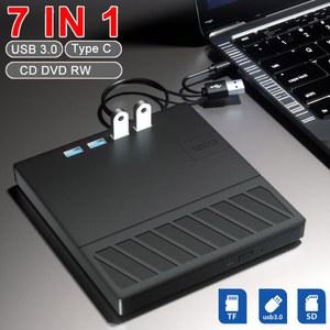 USB 3 0 C 타입 DVD 플레이어 버너 리더 슬림 휴대용 CD 윈도우 XP 7 8 10/11 맥 노트북 데스크탑용 인