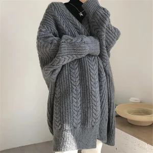 카디건 루즈핏 로브 꽈배기 롱 가디건 2컬러 와이드 LK506
