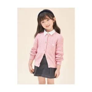 빈폴 키즈 BEANPOLE KIDS Essential 여아 면 케이블 가디건 라이트 핑크 BI585AGE1Y 354437