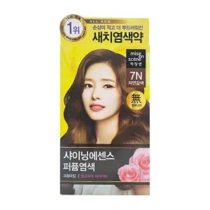 미쟝센 올뉴 샤이닝에센스 7N 갈색 새치염색약 미장센염색 일회용염색 빛나는