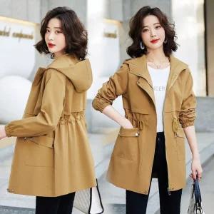 여자 트렌치코트 봄가을 얇은 롱 슬림 캐주얼 하프코트 원픽3