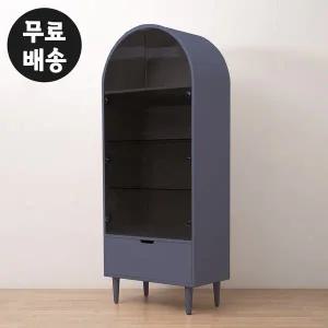 [벤티스가구]레나 유리 장식장 거실 진열장 양주 위스키장 술 유리장 인테리어 장식장(750/네이비)