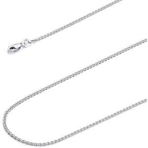랩모븐 14k 리얼 옐로우/화이트 골드 솔리드 1.55mm 플랫 오픈 밀 체인 목걸이, 랍스터 발톱 걸쇠, 여성 남성용 주얼리 선물, 16-24인치