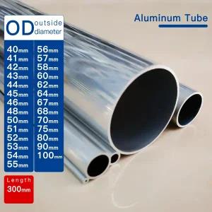 스텐파이프 스틸봉 알루미늄 튜브 OD40-100mm 길이 300mm 원형 합금 파이프 직선 대형 외경 6063 두께 1-6