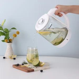 키친플라워 쿠킨 티멜로 스텐 304 유리 티망주전자 1.8L